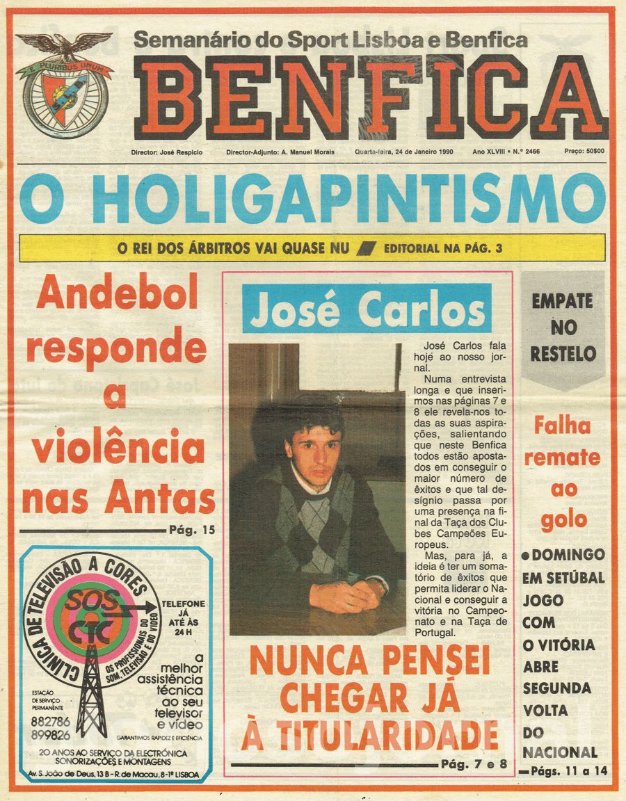jornal o benfica 2466 1990-01-24